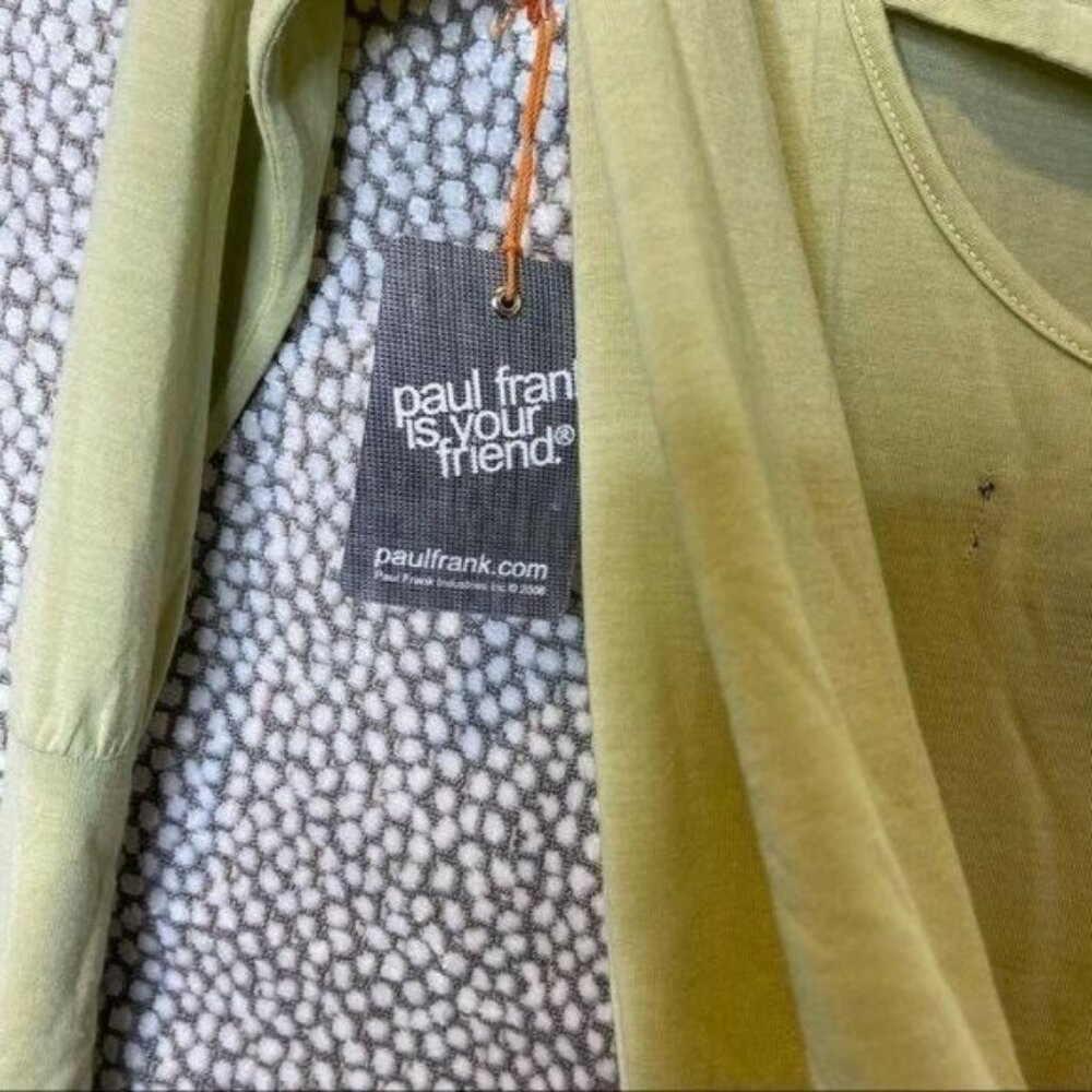 Paul Frank Green Long Sleeve Low Back Top Size XL - Picture 5 of 9